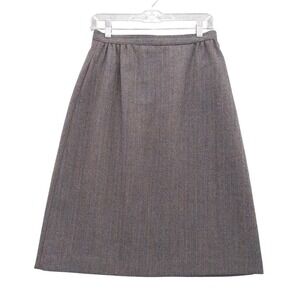 Vintage Wool Skirt Herringbone Tweed A-Line 10 USA Union Made Old Money Academia